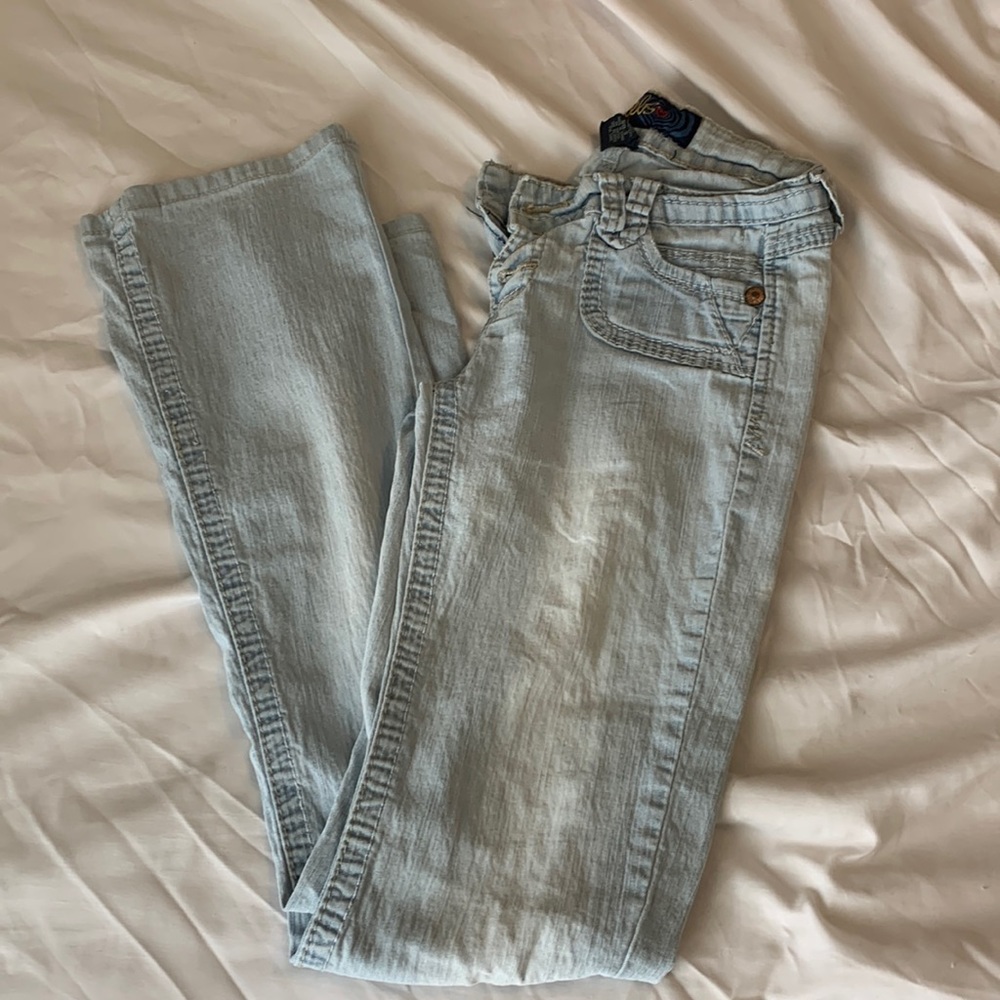 Y2K Light Blue Flare Jeans - Angels